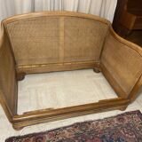 Vintage sofa in cannage and wood 1960