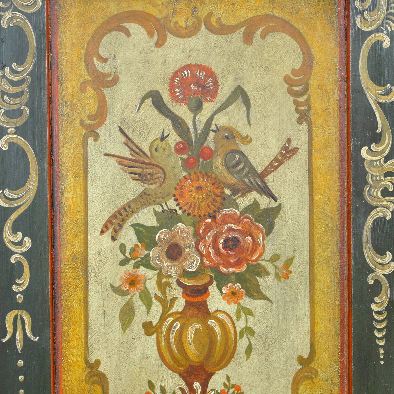 Antique German Hand Painted Cabinet, Circa 1850