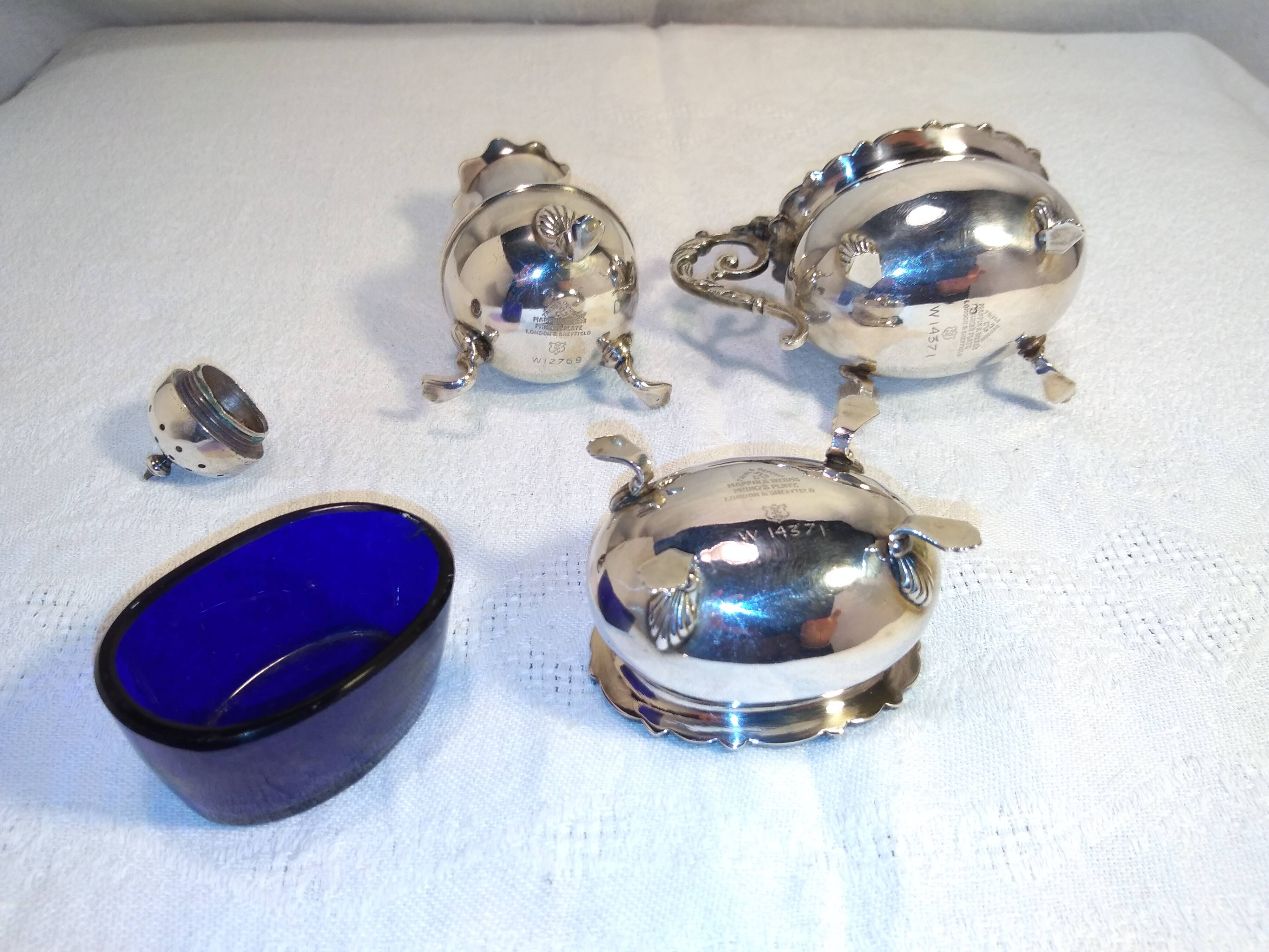 Mappin condiment set - Webb silver metal