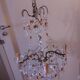 Chandelier to, colored crystal tassels