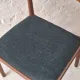 Pair of Henning Kjaernulf teak dining chairs sea blue-green, Denmark 1960s