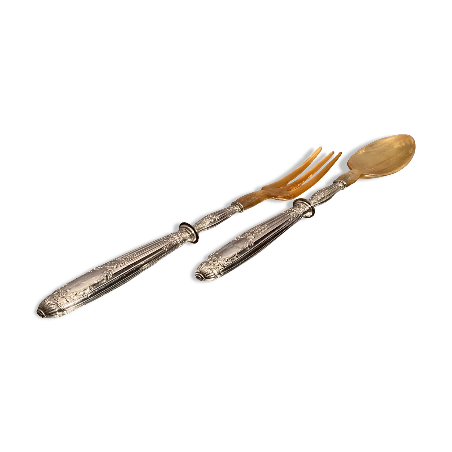 Louis XVI style silver handled salad service