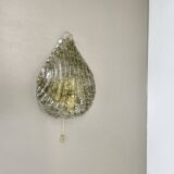 Vintage Murano gold Ice Glass Metal Wall Light by Kaiser Leuchten, Germany 1970s