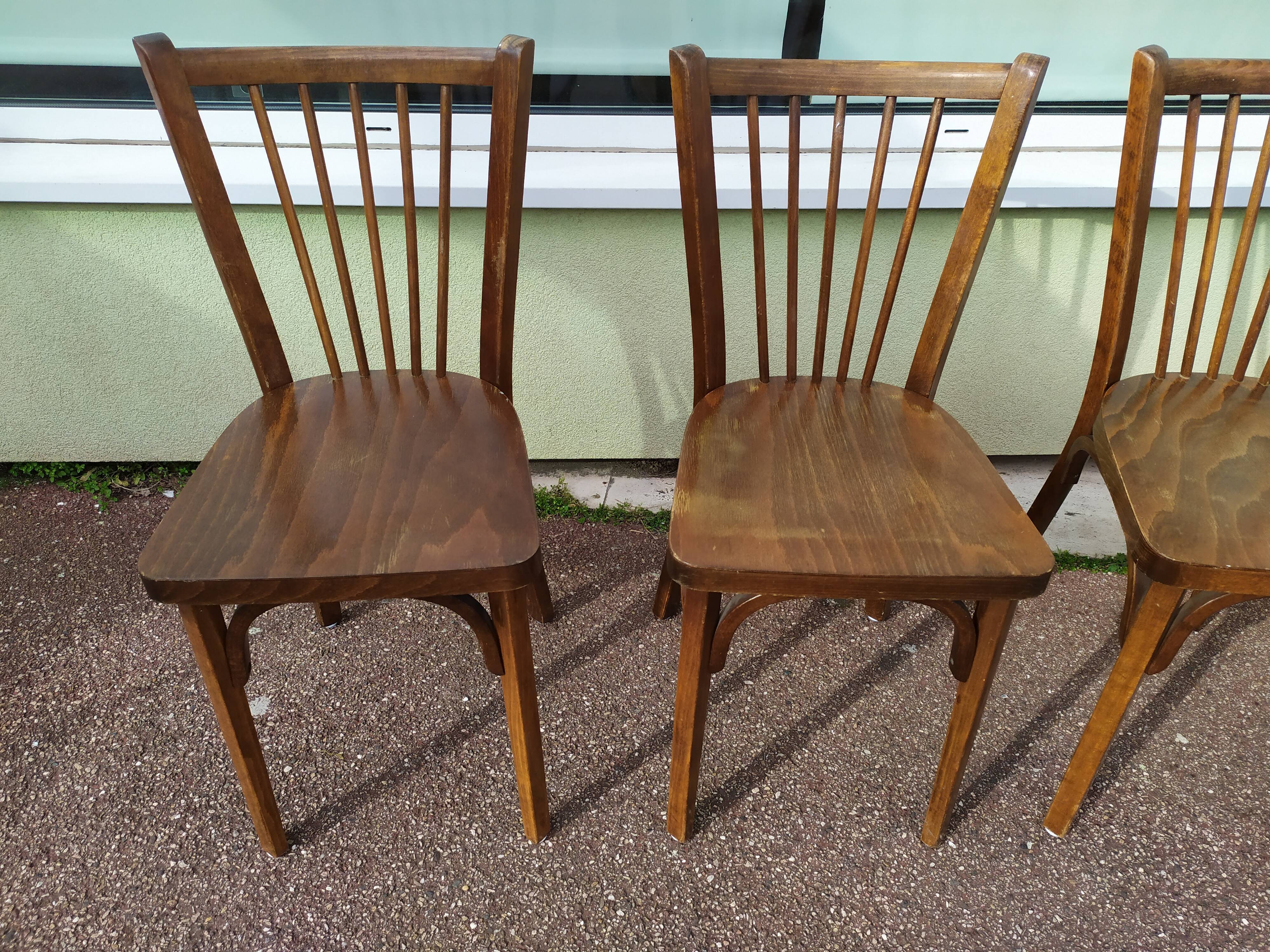 Lot de 4 chaises de bistrot bois Baumann