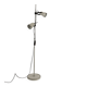 Vintage adjustable floor lamp, matte white lacquered metal and chrome, France 1970.