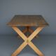 Rustic farmhouse wooden dining table in X. 1940s.
