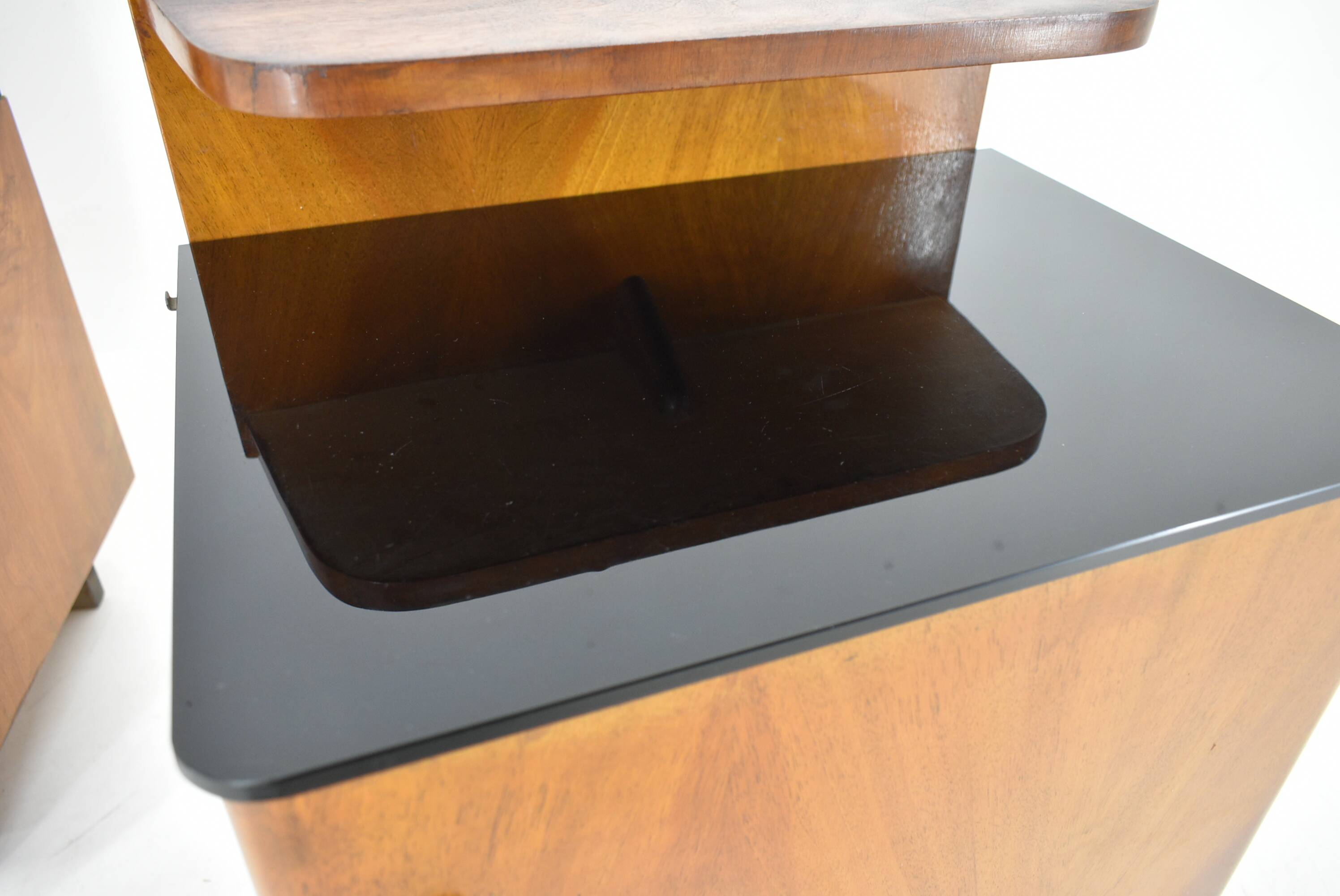 Pair of Midcentury Czechoslovakian Bedside Tables, 1940s