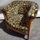 Fauteuil tonneau art déco  velours marguerite esprit boudoir dandy