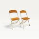 Pair of vintage mustard Opera chairs from the 70s.