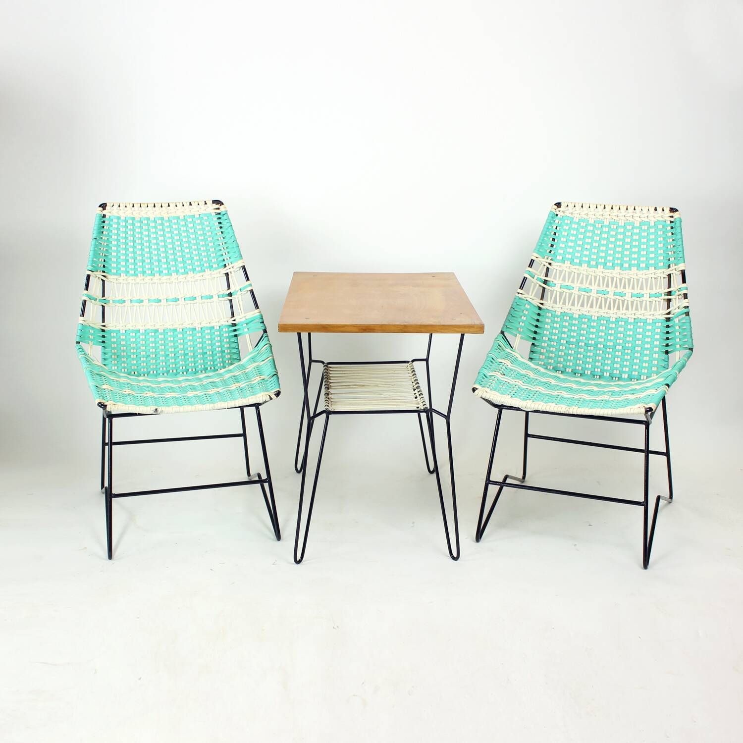 Ensemble de sièges d'extérieur du milieu du siècle, Tchécoslovaquie, années 1960