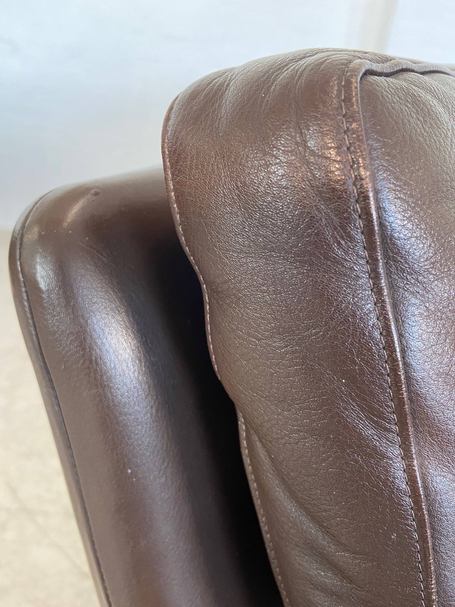 Canapé 2 places g. thams vintage rétro danois du milieu du siècle en cuir de coco des années 60