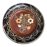 Alsatian decorative hollow dish, handmade pottery, Henri Siegfried, vintage