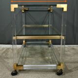 Rolling acrylic and brass serving table – 1960