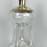 Blown glass carafe and silver frame
