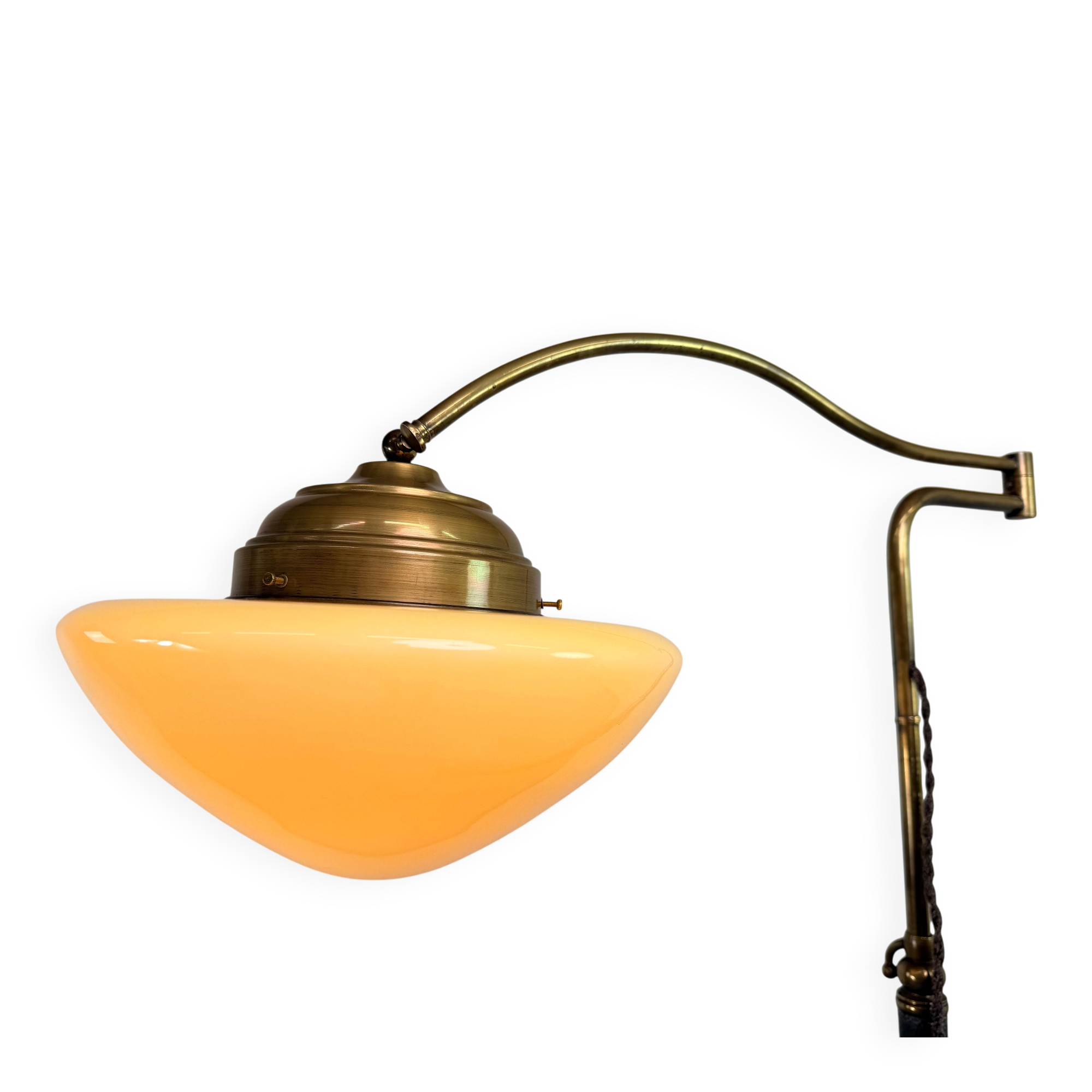 Art Deco brass floor lamp with adjustable height