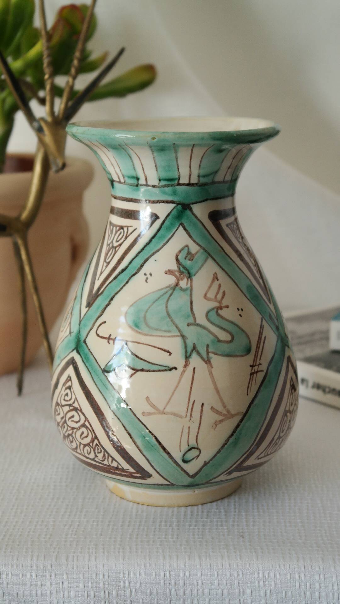 Spanish enamelled terracotta vase PUNTER 1960