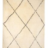 Berber beni ourain ecru rug with black diamonds 200 x 155 cm