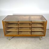 Vintage counter with drawers and glass top