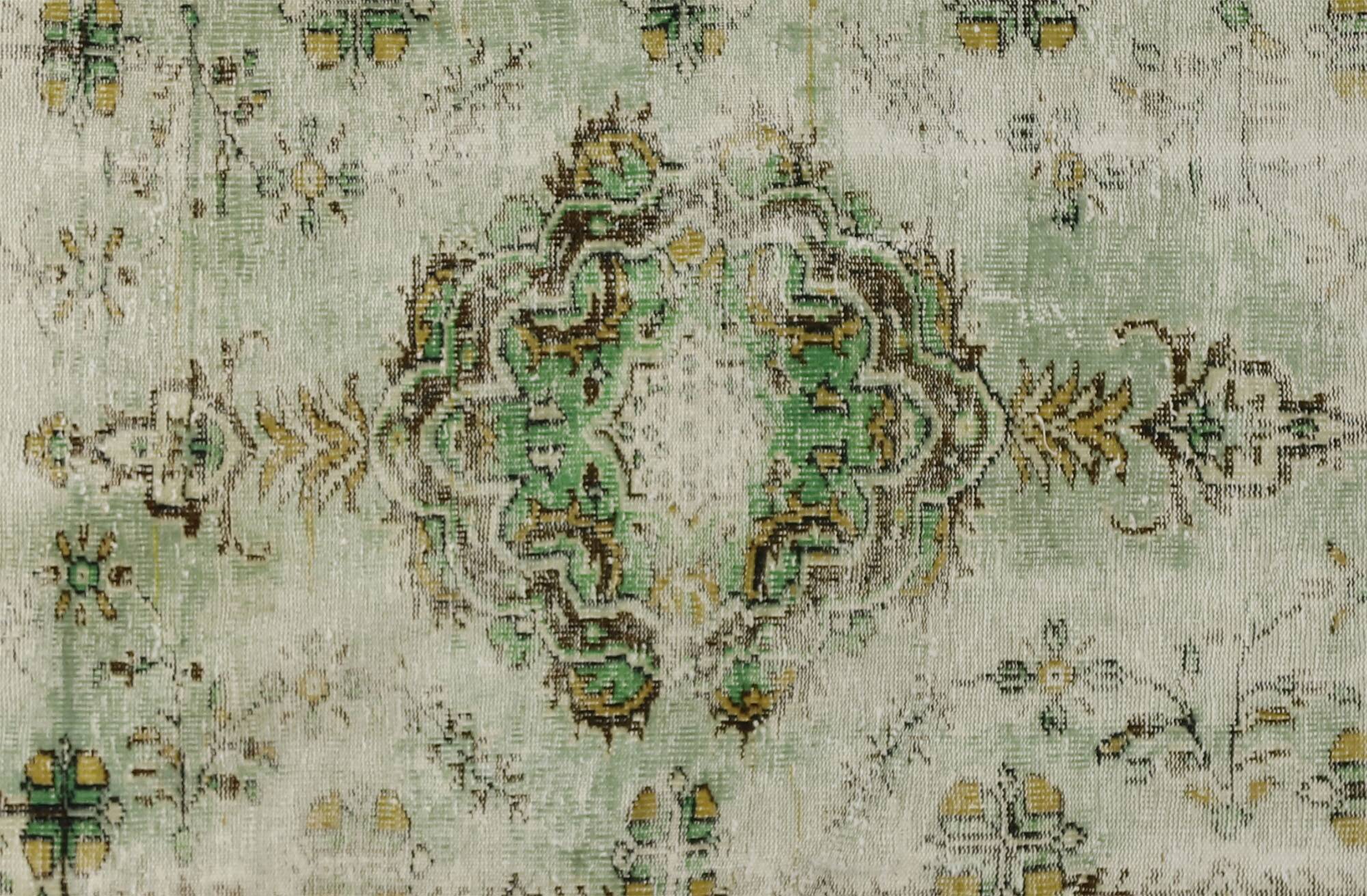 Tapis Oushak Vintage – Tons Vert Pastel & Style Classique, 176 x 340 cm