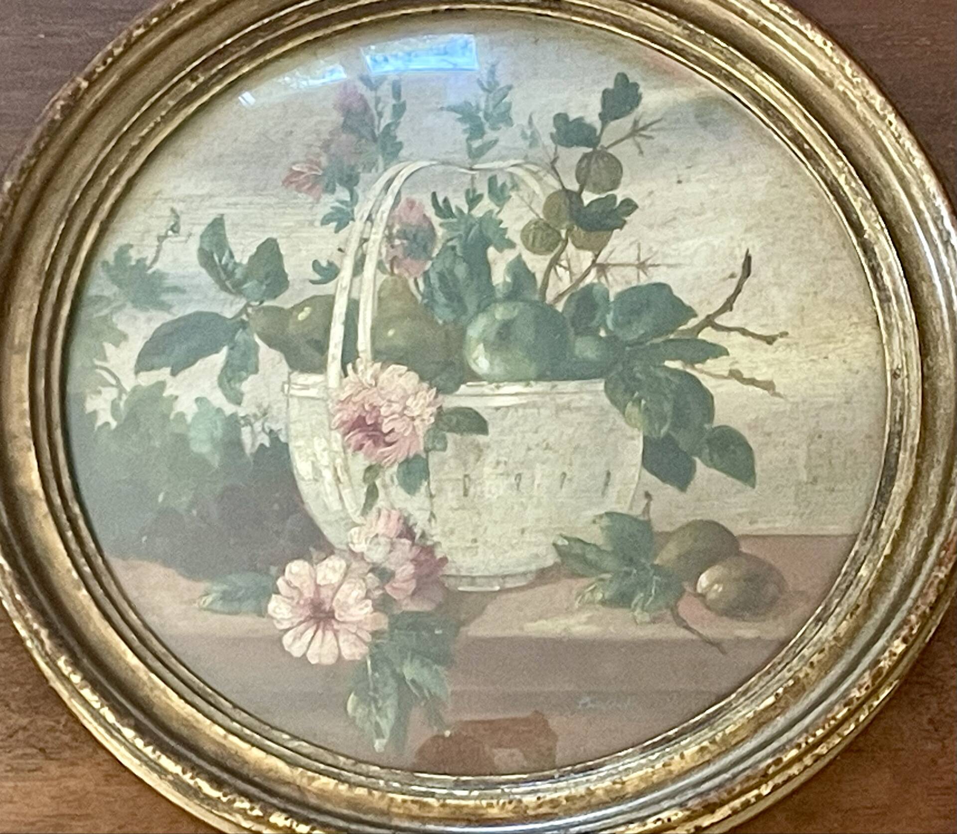 Paire de tableaux, natures mortes fruits et fleurs