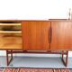 Teak high sideboard in vintage style from the 60s-70s, Vamo style, 60s-70s.