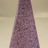Pyramidal lamp base in Brussels porcelain with pink terrazzo effect