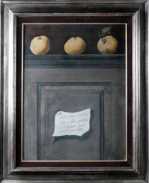 Classic painting, still life in wooden frame