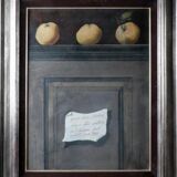 Peinture classique, nature morte dans un cadre en bois