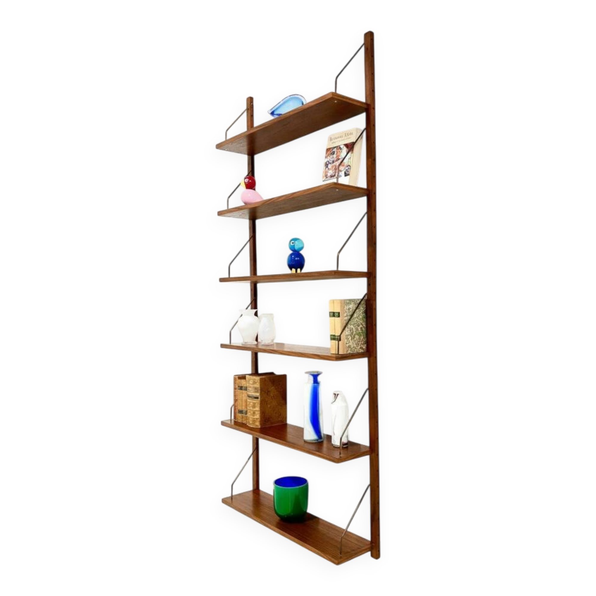Mid-century shelving unit – set of 6 teak shelves, Beatrice V
