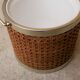 Vintage rattan ice bucket by Kraftware N.Y.C.