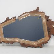 Rococo Style Carved Wooden Mirror with Cartouche-Shaped Glass, Italy