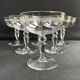 6 champagne glasses in light blown, cut and guilloché crystal