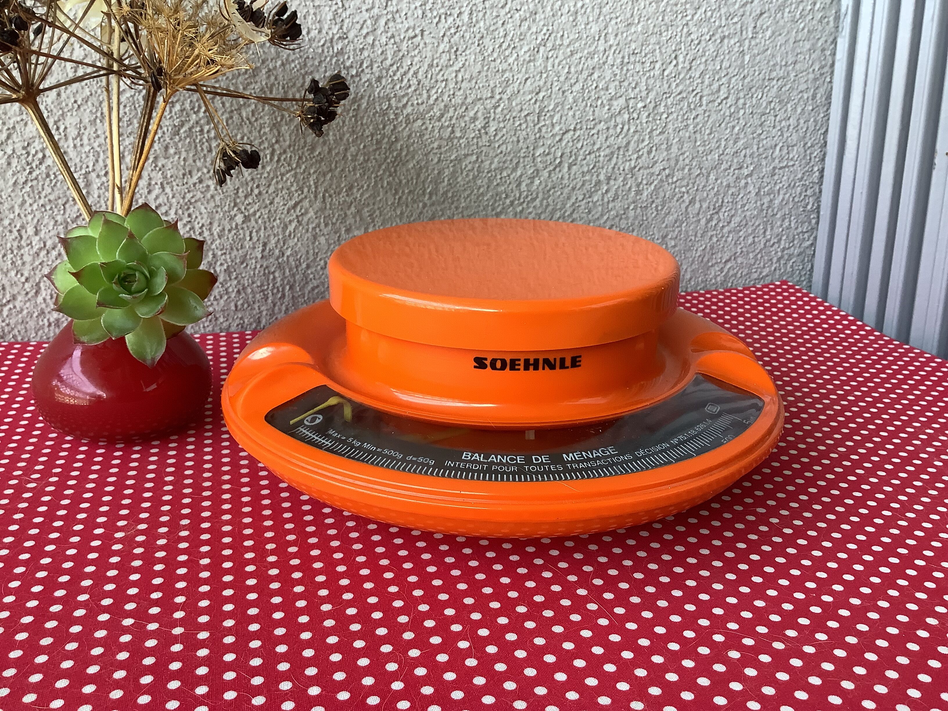 Orange kitchen scale space age Soehnle Germany