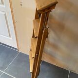 Ancien escabeau pliable peintre d’atelier à 4 marches en bois années 40