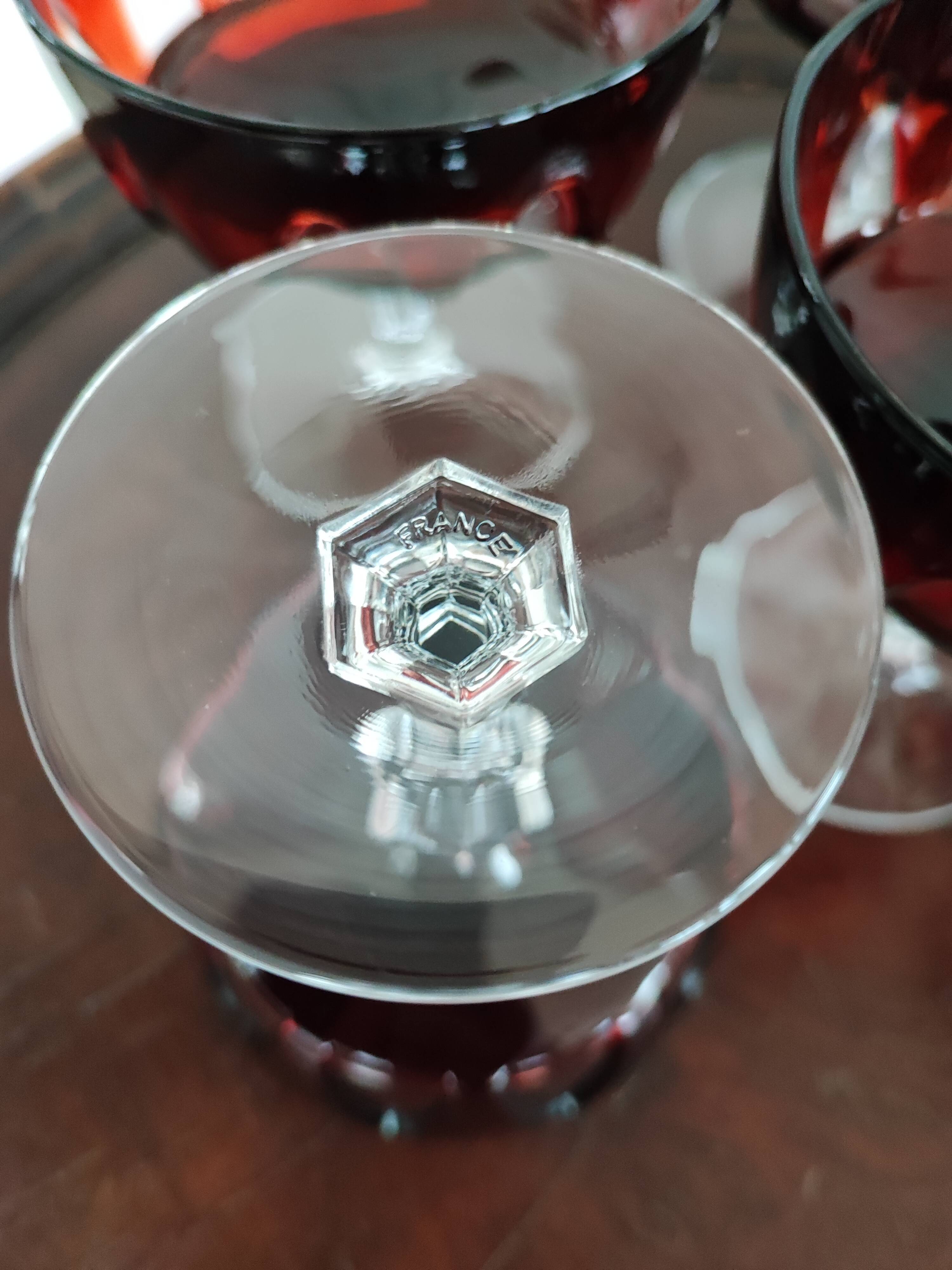 Old crystal glasses on foot champagne glass,