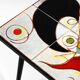 Mid Century Italian Modern Iron Table with Tiled Top and Abstract Motif