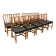 10 antique Josef Frank model 620 chairs in walnut wood from Svenskt Tenn.