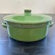 Green ceramic soup tureen
