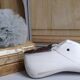 Antique white wooden shoe tree