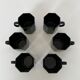 Service 6 tasses à café noires et sous tasses octogonales Octime Arcoroc France collection Esso