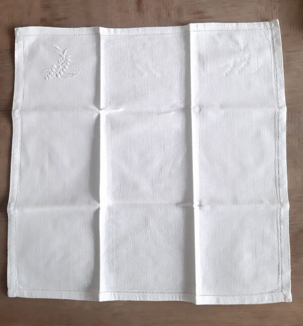 Embroidered tablecloth and 12 towels