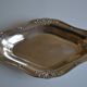Flat basket cup in silver metal