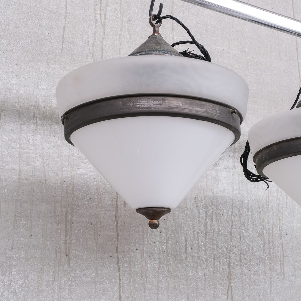 Pair of two tone french pendant lights