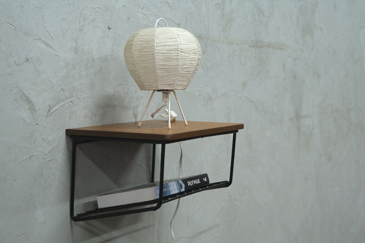 Scandinavian teak string wall shelf, 1960s