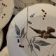 13 decorative plates with hummingbird design in fine earthenware by Mouzin Lecat, 19th century.