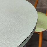 Round water green formica table 1960