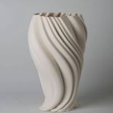 Nordic White Swirl Ceramic Vase, Abstract Decorative Home Decor