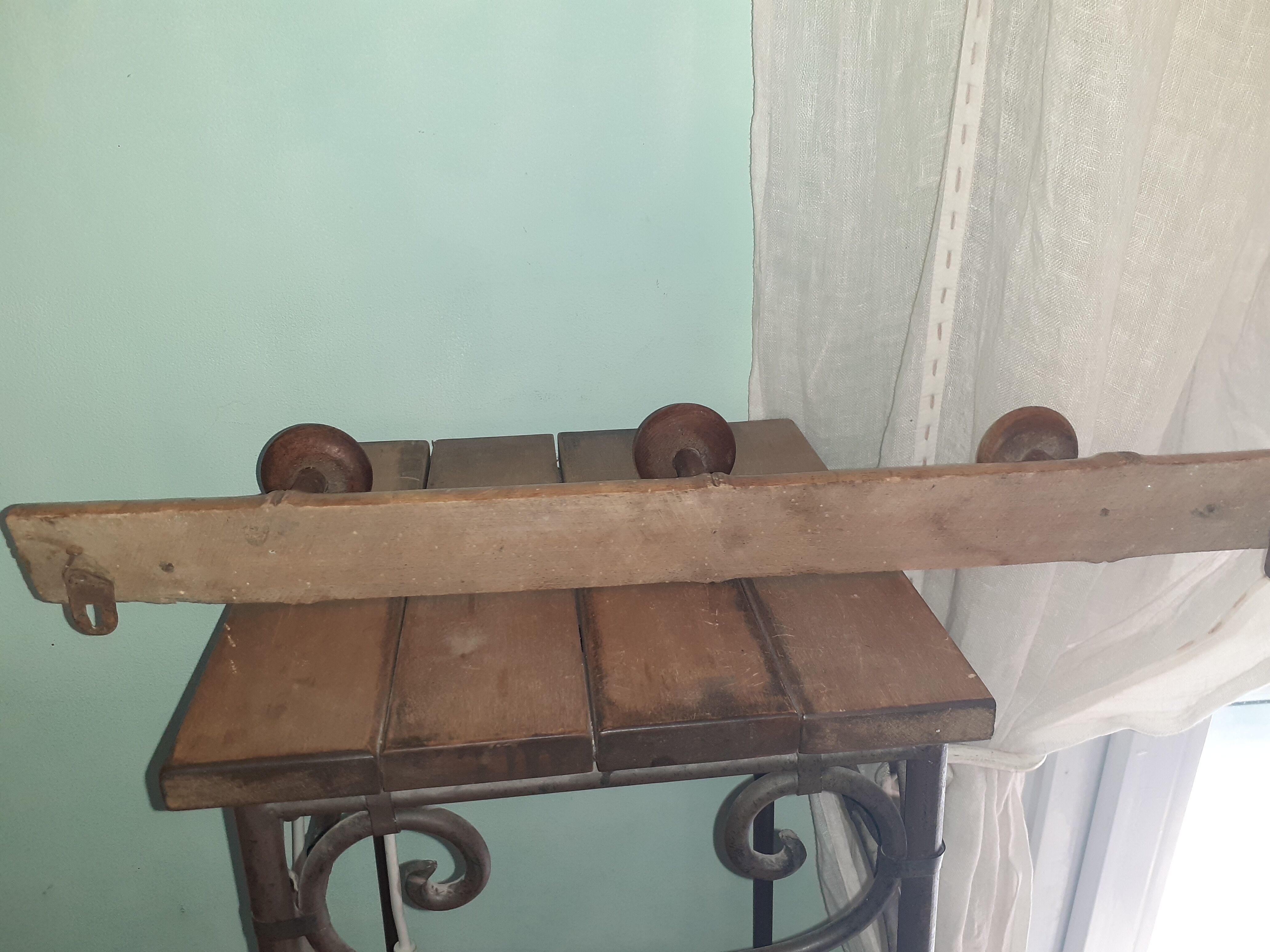 Coat rack 3 patères, wooden - Vintage bamboo shape