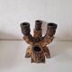 Pair of Brutalist Wooden Candle Holders