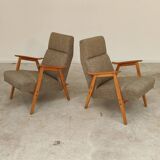 Pair of 6956 armchairs restored by Interier Praha, production 1965